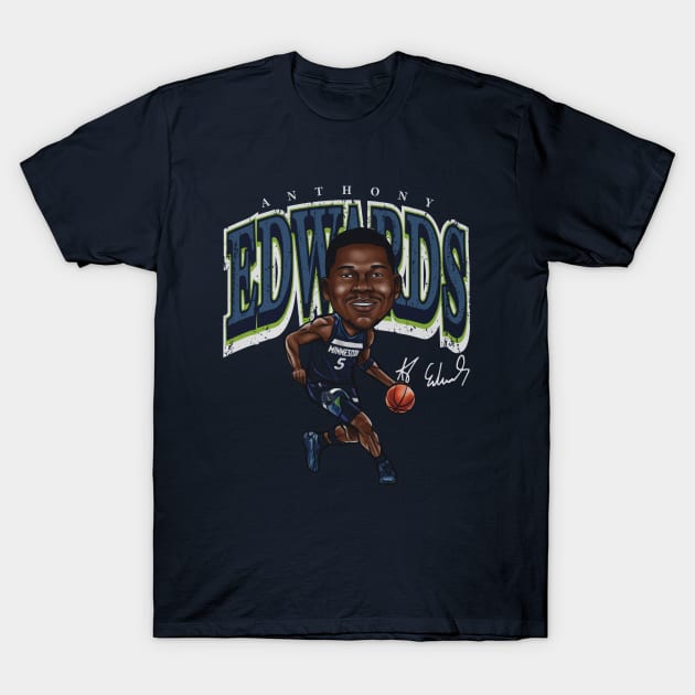 Anthony Edwards Minnesota Cartoon T-Shirt by artbygonzalez